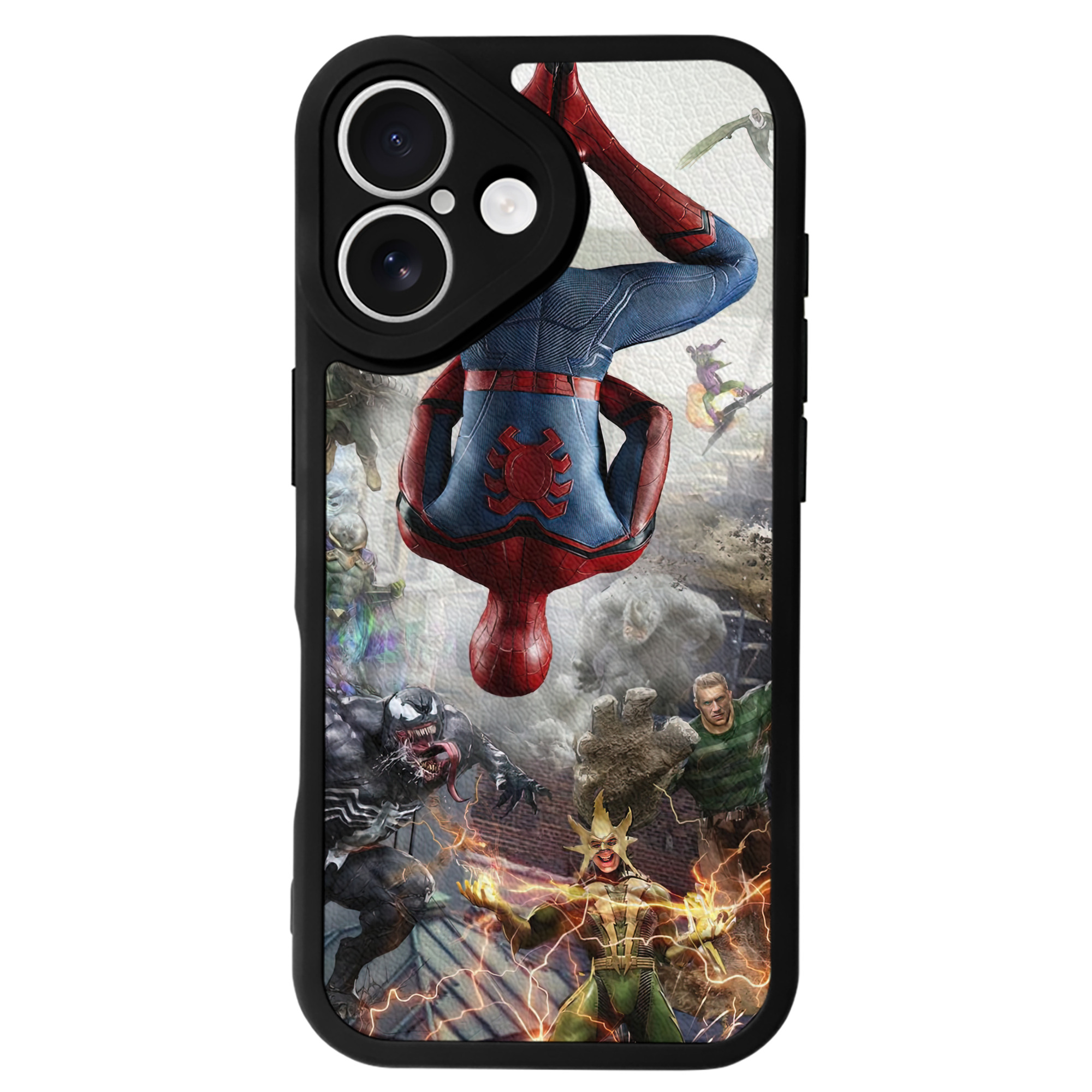 Spider Man スパイダーマン 【iPhone 16シリーズ対応】シリコンスマホケース（レザー調） 材質：シリコン